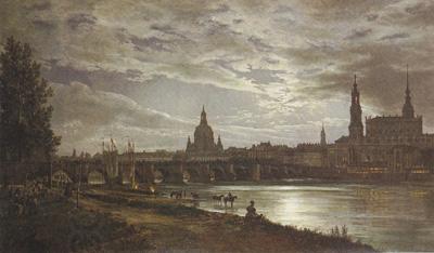 Johan Christian Dahl View of Dresden in Full Moonlight (mk22) China oil painting art